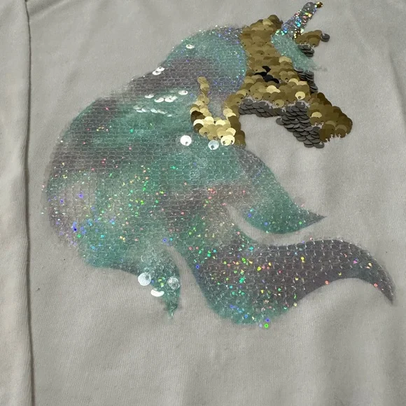 Cat & Jill White Unicorn Long Sleeves Size 8 (Medium) Top BNWT - Picture 4 of 4